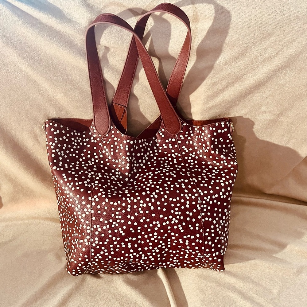 NWOT Vegan Leather Cow Print Shoulder Bag - Picture 2 of 5